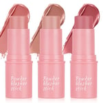 Professional Makeup Blush Crémeux, The No-Rules Stick, Blush Léger et Aérien, À l'Acide Hyaluronique Hydratant, Creamy Stick Blush pour Yeux Lèvres et Joues（01+02+03）