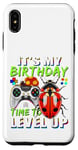 Coque pour iPhone XS Max It's My Birthday Ladybug Time to Level Up Jeu vidéo