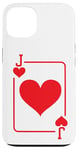 Coque pour iPhone 13 Jeu de cartes Jack of Hearts - Costume d'Halloween - Rouge