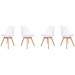 Hobag - Lot de 4 chaises scandinaves vlsy - Blanc - Blanc