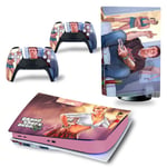Kit De Autocollants Skin Decal Pour Console De Jeu Ps5 Full Body Gta5 Grand Theft Auto, Version Cd-Rom T2308