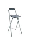 Tabouret de bar pliant gris élevé 51x52x97 cm