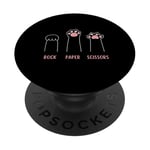 Rock Paper Scissors design, Funny Cat Paw PopSockets Swappable PopGrip