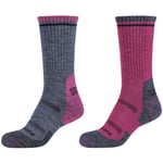 chaussettes Femme, Skechers 2PPK Women Trail Wool Socks, Rose