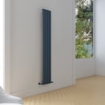 Carisa Plata Radiateur Vertical -Éco-énergétique, Design Moderne, Anthracite, 180 x 28 cm