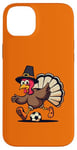 iPhone 14 Plus Funny Thanksgiving turkey Playing soccer ball Men Boys Kids Case