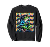 Cute Gaming Frog Pew Video Game Graphic Men Boys Kids Women Sweatshirt