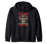 Veteran Don't Think Because My Time Has US Flag Patriotic Zip Hoodie