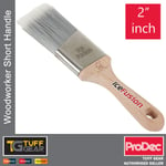 ProDec Paint Brush Sharp Angled Ice Fusion 2" Woodworker Short Handle Cutting In