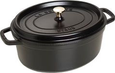 Staub Oval Cast Iron Cocotte Black Matte 41cm 12 L