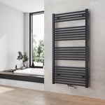 Heilmetz Sèche-Serviettes de plomberie, Radiateur Porte-Serviettes 120 x 60 cm Anthracite 598W Seche Serviette eau Chaude