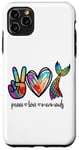 Coque pour iPhone 11 Pro Max Peace Love and Mermaids Cute Mermaid Amoureuse Fille