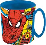 Tataway in viaggio si cresce Marvel Tasse bleue pour enfants en plastique Spiderman Homme Araignée 350 ml Passe au micro-ondes