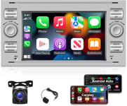 Autoradio Android Pour Ford Fiesta Transit Focus Fusion Mondeo Kuga Galaxy C- S- Connect Avec Carplay Et Android Auto Sans Fil, Wifi, Gps + Caméra De Recul Ahd