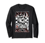 Heavy Meowtal Cat Funny Metal Music Band Singer Musician Long Sleeve T-Shirt