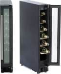 SIA WC15BL Undercounter Wine Cooler Fridge, 22L 7 Bottle Capacity, LED Light,