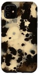 Coque pour iPhone 11 Motif écaille de tortue noir et blanc élégant abstrait bohème