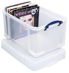 Really Useful Plastic Storage Box 48 Litre with XL Lid Clear