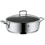 WMF Sauté Pan 28 cm Induction Casserole Dish with Lid 5.0 L Cromargan Stainless Steel Coated, Oven-Safe, High Rim