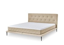 Atlantic Home Collection Design Palm 160 x 200 cm, lit à Plateforme avec Matelas TFK 7 Zones Crème, Bois, Ivoire, 160/200 cm