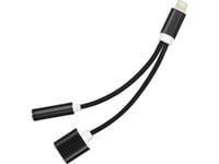 Adapter Usb Partner Tele.Com Lightning - Jack 3.5Mm + Lightning Czarny (5901737398789)