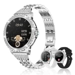 Colesma Montre Connectée Femme avec Appel Bluetooth,1.32" Diamond Smartwatch avec Calories Podometre Montre Femme avec Fonction Féminine IP67 Montre pour Android iOS