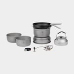 Trangia Gaskök 25 Large, 2100 W + 2 kittlar & vindskydd i HA / hårdanodiserad aluminium 1 stekpanna NS Non Stick-teflon kaffepanna griptång rem, Summer Gas (230 gram)