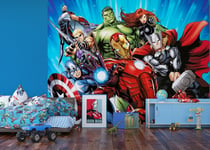 Boys Wallpaper Thor Hulk photo wall mural giant Marvel Avengers Iron Man