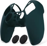 Housse En Silicone Pour Ps5 Manette,Housse De Protection Antidérapante Avec Capuchon Joystick Pour Ps5 Cover En Silicone Autocollant Pour Ps5-Vert(Pure Série)