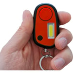 Alarme personnelle compacte anti-agression vol sos - sirène 120 dB / lampe flash led puissante 3 modes - Rouge