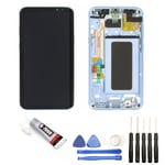 VITRE + ECRAN LCD SUR CHASSIS POUR SAMSUNG GALAXY S8 PLUS G955F  BLEU OUTILS