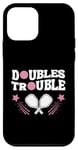 Coque pour iPhone 12 mini Pink Doubles Trouble Pickleball Tournoi Match Match