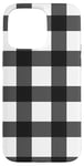 iPhone 15 Pro Max Black White Checkered Plaid Flannel Gingham Pattern Checker Case