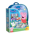 Lisciani - PEPPA PIG - Apprendre à Dessiner avec Peppa pour Enfants dès 3 Ans - Sac à Dos avec un Cahier d'Exercices, Tableau Effaçable, Feutres, Personnages 3D, Autocollants - Activité Manuelle