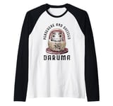 Japanese Daruma Doll Souvenir Japanese Daruma Souvenir Doll Raglan Baseball Tee