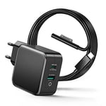 Chargeur Surface 65W Chargeur Microsoft Surface Pro pour Surface Pro 9/8/7/6/5/4/3/X/2017 Surface Go/Surface Laptop/Surface Book 2-Port Surface Chargeur USB C Chargeur Rapide