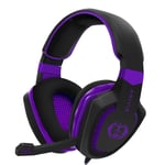 AH28 purple Casque de jeu à isolation phonique avec micro, casque de sauna supra-auriculaire, contrôle du volume, jeu vidéo Surround Bass, PC, PS4, PS5, XBOX ""Nipseyteko