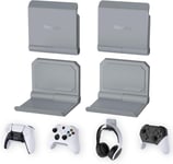 Support pour ps5 Mural,4 pcs Fold Support Manette Casque pour ps5 pour ps4 Support Pliable pour Xbox Series X S/Switch Pro,Support pour Xbox Wireless Headset,pour Pulse 3D Casque-Gris