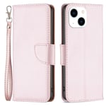 IPhone 15 etui med en rem - Rose guldfarvet