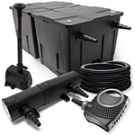 Kit complet: CBF-350B Filtre de bassin jusqu'à 60000 l, NEO10000 pompe de filtration 10000l/h 80W, CUV-236 lampe uv 36W, 25m Tuyau 25 mm, HJ-943