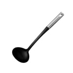 Fackelmann ORIGIN Soup Ladle, Soup Serving Spoon, Cooking Spoon, Plastic Function Head, Stainless Steel Handle, 35.5x10.5x7.5cm, Silver & Black