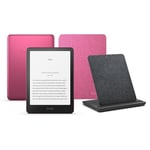 Kindle Paperwhite Signature Edition (2024 Release) 32 GB without ads, an Amazon Fabric Cover and a Made for Amazon Wireless Charging Dock