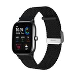 ToVioc Nylon Bracelet Compatible avec Amazfit Cheetah (Square) / Amazfit GTR Mini/Amazfit GTS 4 Mini, 20mm Ajustable Élastique Sport Bracelet Hommes et aux Dames pour Amazfit Bip 3 Pro - Noir