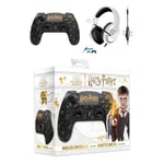 Manette Ps4 Bluetooth Harry Potter Noire Lumineuse 3.5 Jack + Casque Spirit Of Gamer Pro-H3 Ps4-Ps5 Playstation