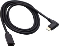 90 Degrés Type C 3.1 Connecteur Usb 3.1 Type C Femelle À Mâle Câble D'Extension Gen 2, Prend En Charge Le Câble Charge,Données,Audio Et Vidéo Pour Le Nouveau Macbook Pro 2017 (1 M,[VID060557]