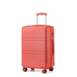 Kono Valise de Voyage Rigide ABS Valises Moyenne 65cm à Main à 4 roulettes et Serrure TSA, Rose Corail