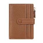 HKCLUF Portefeuille pour Femme Portefeuille pour Femme en Cuir Portefeuille RFID Petit Portefeuille avec Pochette à Monnaie Portefeuille avec Fermeture éclair et Compartiments Multiples (Marron)