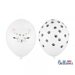 PartyDeco Ballonger Katt & tassar, 30 cm, 50-pack -