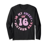 In My Sweet Sixteen Era 16th Birthday Groovy Retro 16th Long Sleeve T-Shirt