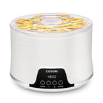 COSORI Déshydrateur Alimentaire, Food Dehydrator avec 5 Séchoirs à Palettes, Minuterie et Régulation de la Température(35-75°C), 50 Recettes Gratuites, BPA-Free, 350W, Blanche, CFD-N051-W